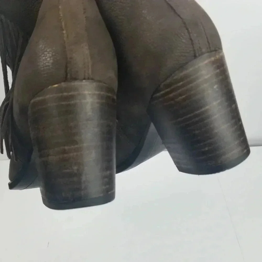 Ecco Danish Design Women's Brown Fringe Western Festival Bootie  EU 40 US 9